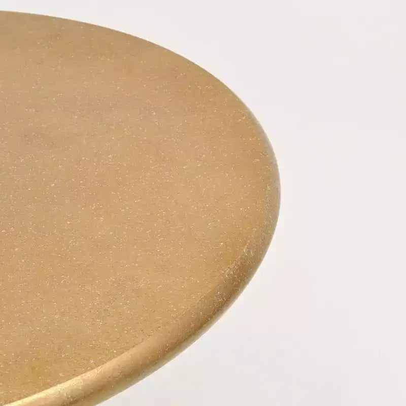 Modern 22" Gold Polished Aluminum Round End Table, 16" Diameter