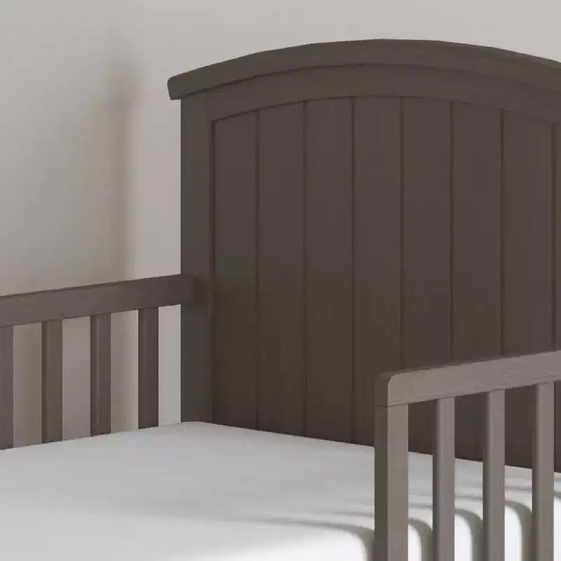 Arch Top Toddler Bed for Kids with Guard Rails, Low to Ground Design, Made of Pinewood, Clean Lines Match Any Decor