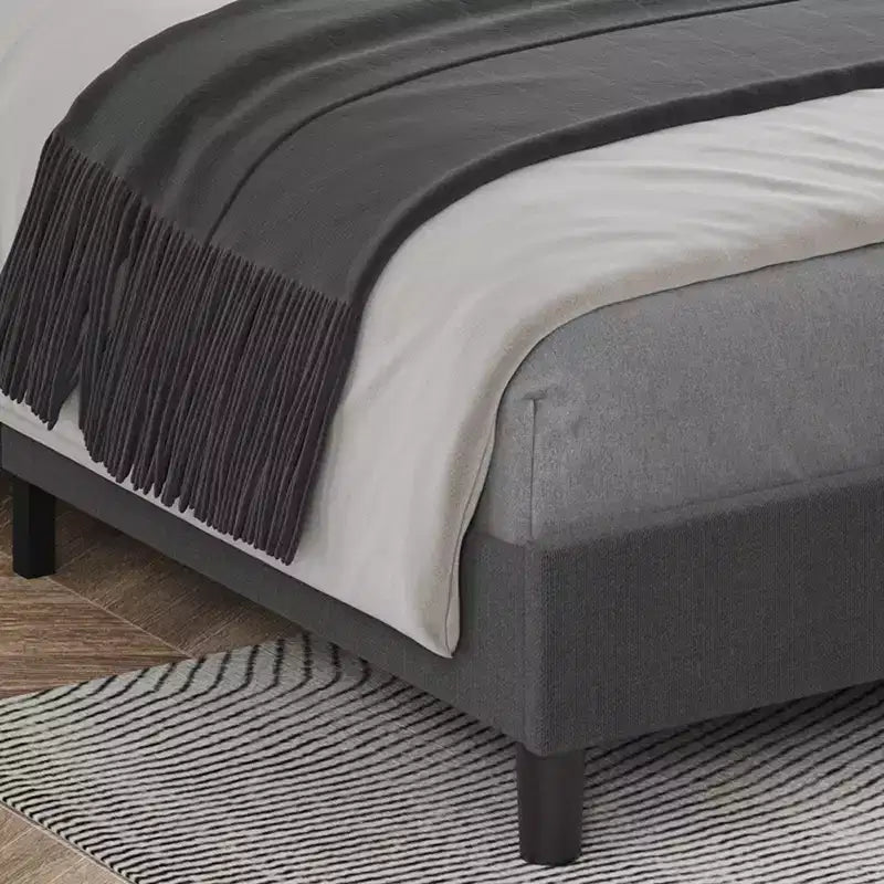 Twin XL Platform Bed Frame with Adjustable Headboard and Upholstered Headboard, Strong Wood Slat Support,Easy installation,Grey