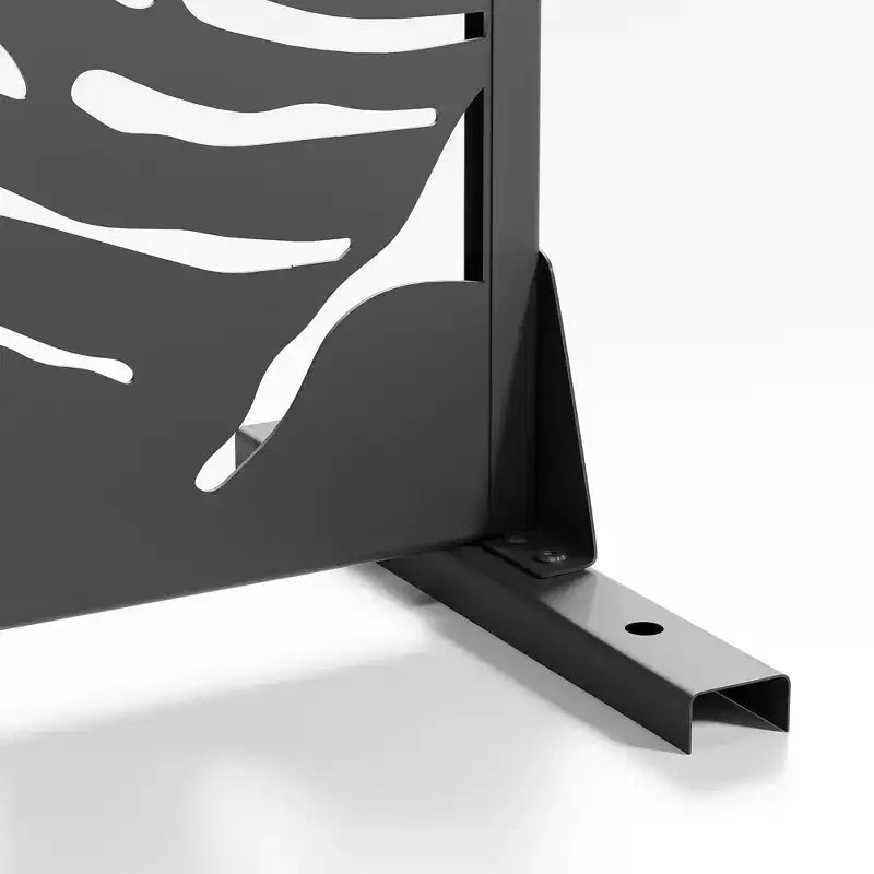 72"H Galvanized Metal Freestanding Privacy Screen Room Divider, Black