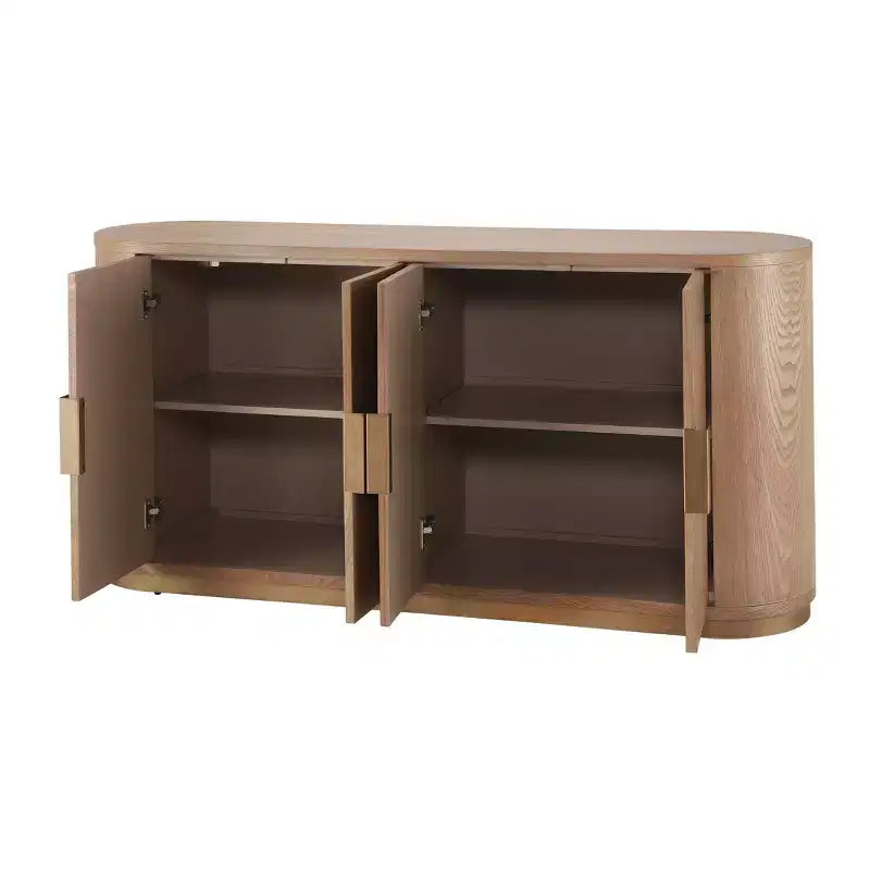 58.3" Modern Sideboard Buffet Cabinet with 4 Doors and Adjustable Shelves