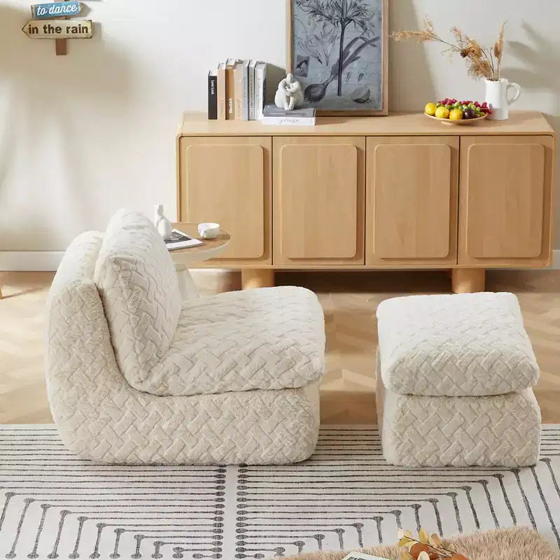 Full Compression Swivel Sofa Chair with Ottoman, Memory Foam, 360° Swivel, Ergonomic Design