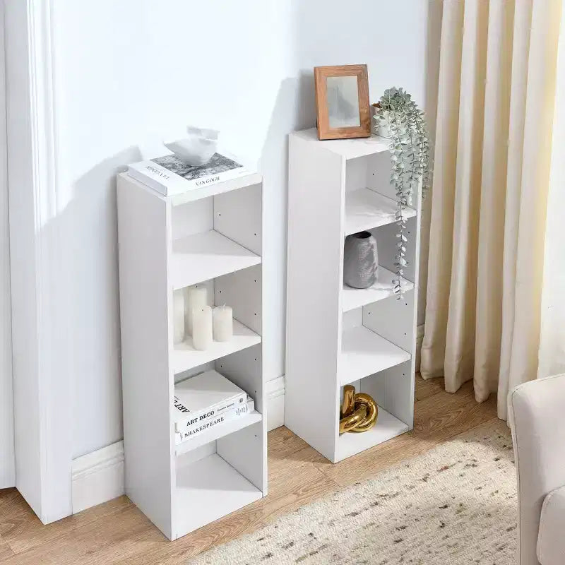 Narrow Bookshelf with 8 Tiers, Tall Bookcase for Books and CDs, Storage Organizer for Living Room, Hallway, Office