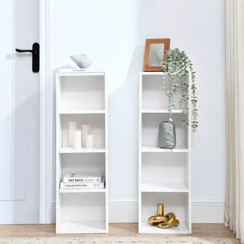 Narrow Bookshelf with 8 Tiers, Tall Bookcase for Books and CDs, Storage Organizer for Living Room, Hallway, Office