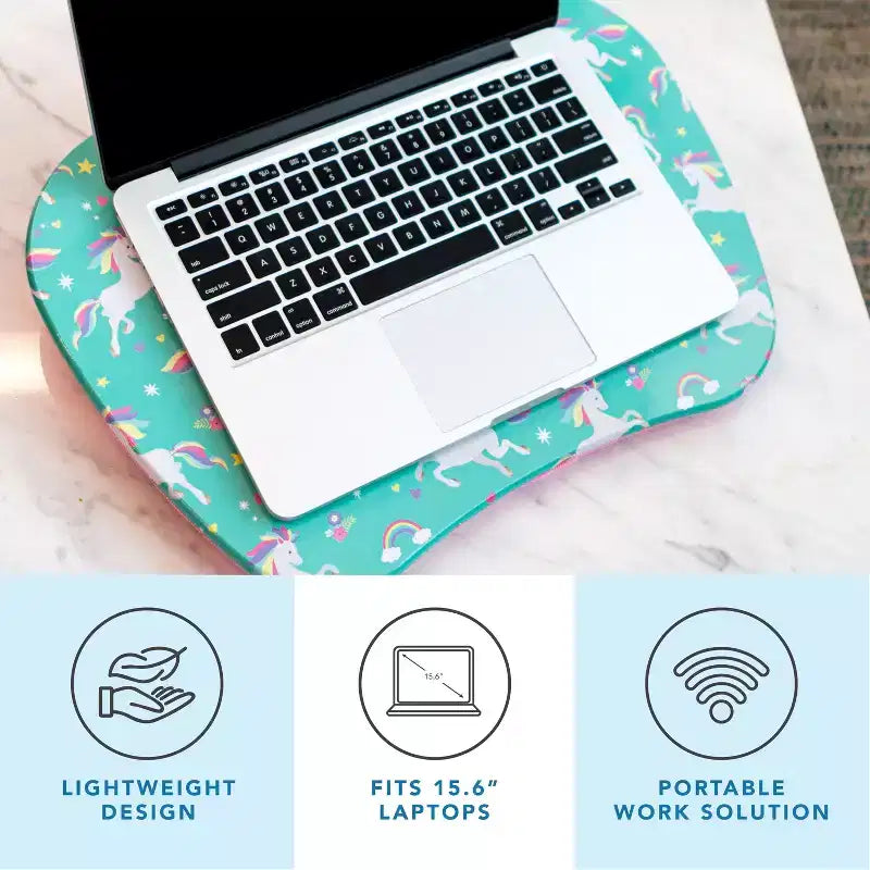 Lap Desk for Laptops up to 15.6", 17"W x 13.2"D Surface, Portable Cushioned Lap Tray