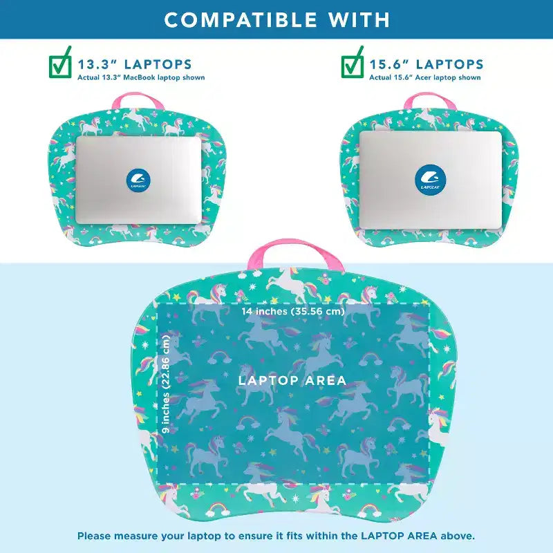 Lap Desk for Laptops up to 15.6", 17"W x 13.2"D Surface, Portable Cushioned Lap Tray