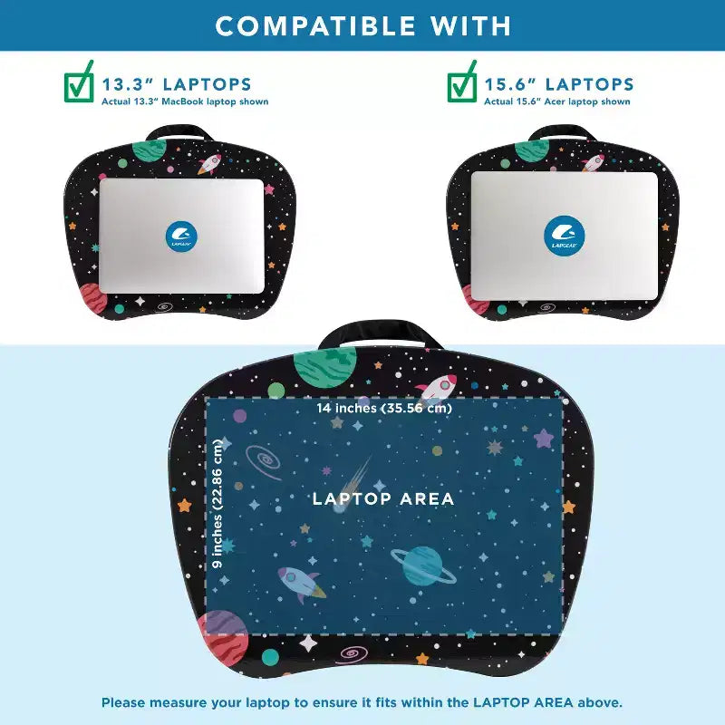 Lap Desk for Laptops up to 15.6", 17"W x 13.2"D Surface, Portable Cushioned Lap Tray