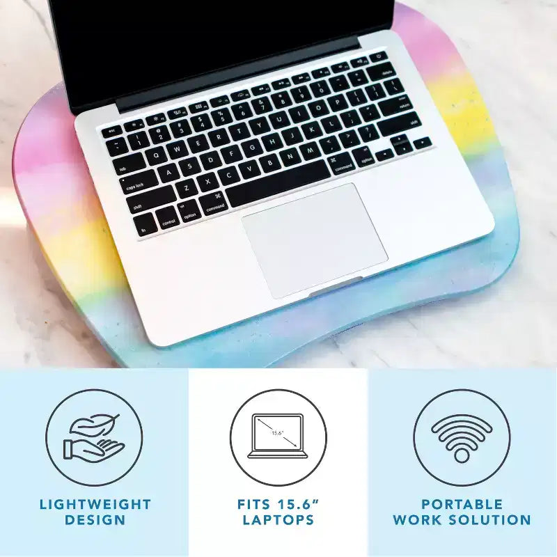 Lap Desk for Laptops up to 15.6", 17"W x 13.2"D Surface, Portable Cushioned Lap Tray