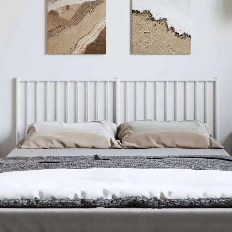 35.4" Metal Headboard for Full Size Beds, Durable Steel Construction, Modern Minimalist Bedroom, Easy Assembly, White