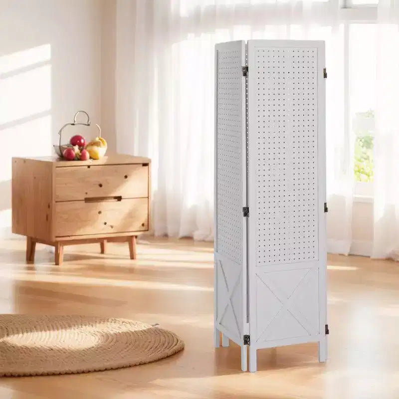 4-Panel Wood Room Divider Privacy Screen, 59.84"H x 59.84"W