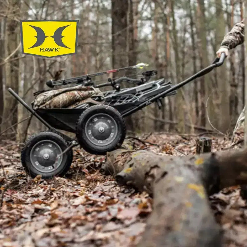 Multi-Use Folding Cart, 500 lb Capacity for Hauling Game, Bait, Hunting Gear, and Wood, Black
