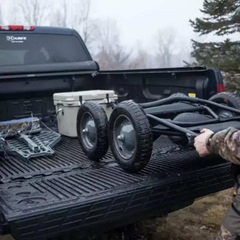 Multi-Use Folding Cart, 500 lb Capacity for Hauling Game, Bait, Hunting Gear, and Wood, Black