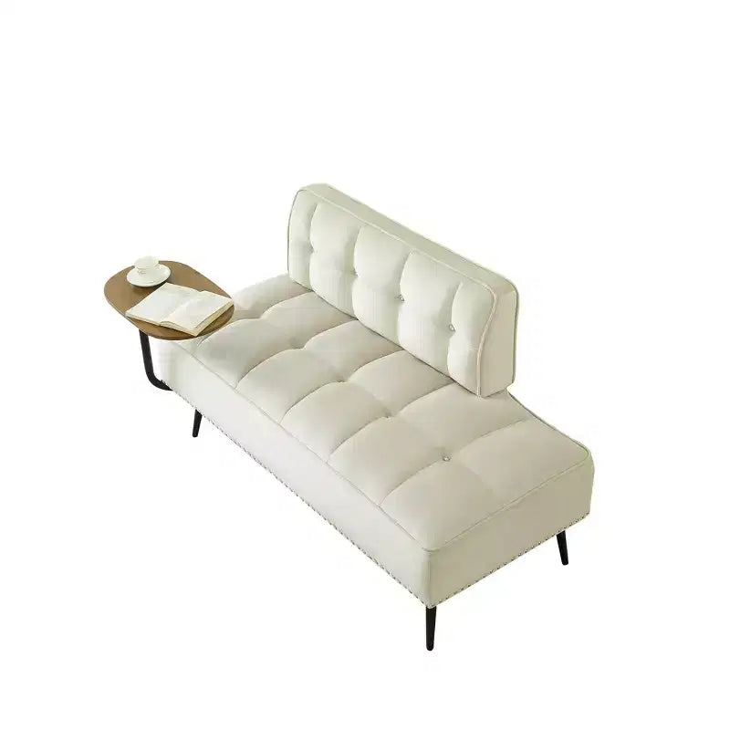 54" Velvet Loveseat Sofa with Swivel Side Table & Backrest, 2-Seater Couch for Living Room, Bedroom