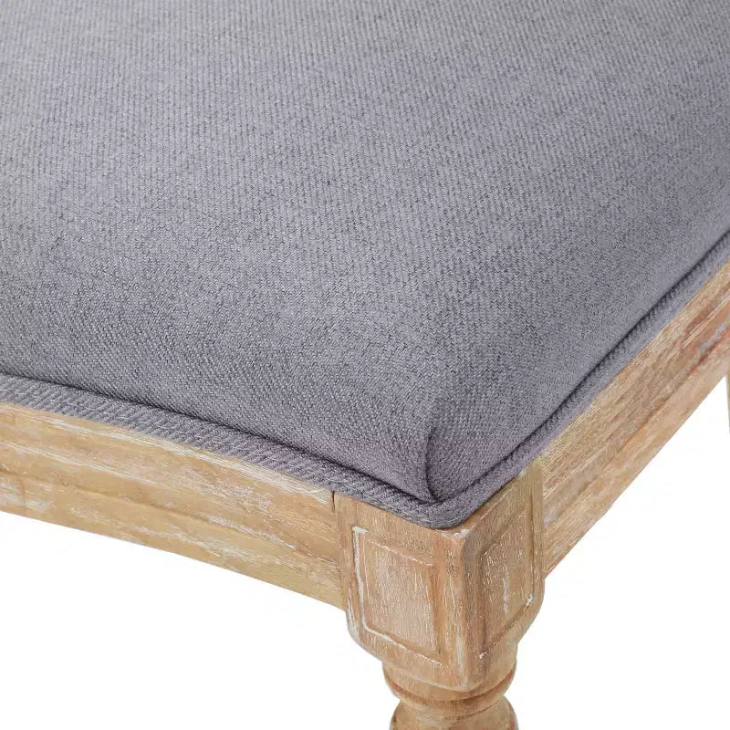 Set of 2 Traditional Upholstered Dining Chairs with King Louis Back and Rubberwood Frame