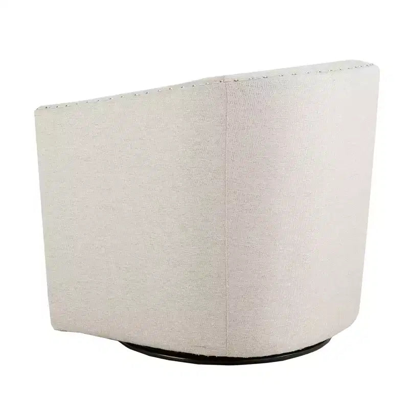 Swivel Lounge Chair with High-Density Foam Cushion and Bronze Nailhead Trim