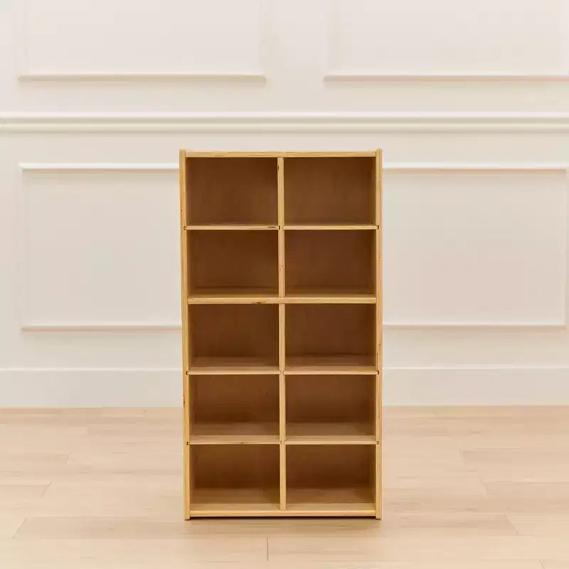 10-Cubby Tray Cabinet with 10 Scoop Front Storage Bins, 5x2, Kids Furniture