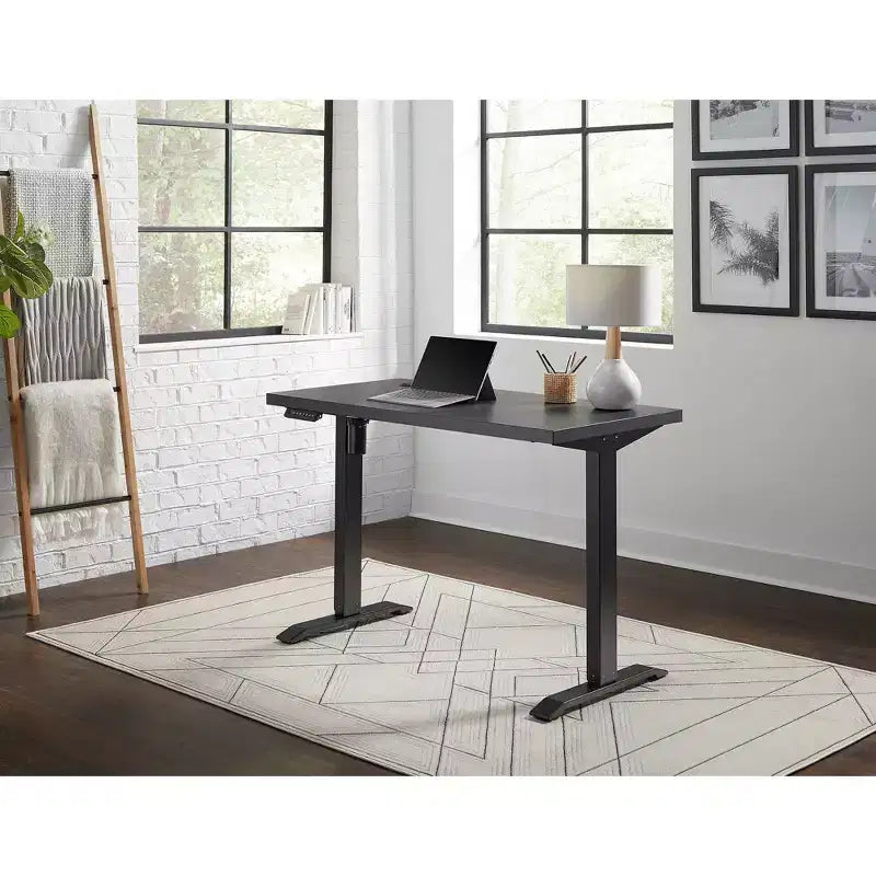 Electric Sit/Stand Desk, Height Adjustable 30"-45", Laminate Surface, 35 lb Capacity