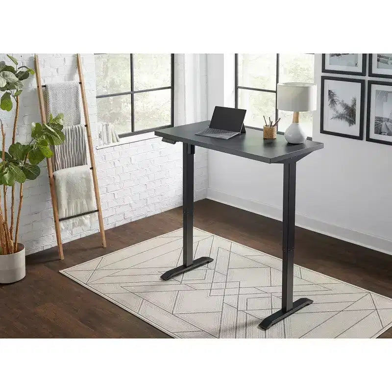 Electric Sit/Stand Desk, Height Adjustable 30"-45", Laminate Surface, 35 lb Capacity