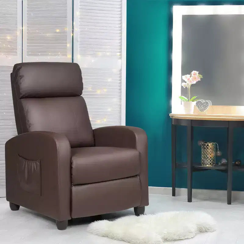 Recliner Massage Chair, Ergonomic Adjustable Single Sofa with Padded Seat – Black/Brown/Gray