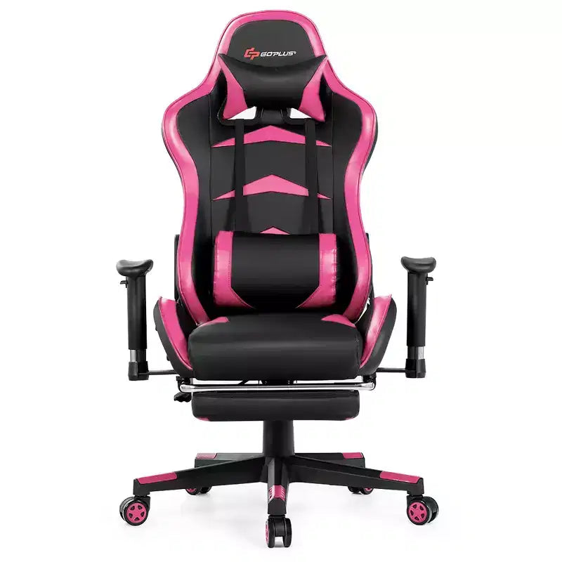 Massage Gaming Chair, Reclining Swivel Racing Office Chair with Footrest