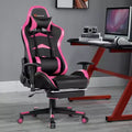 Massage Gaming Chair, Reclining Swivel Racing Office Chair with Footrest