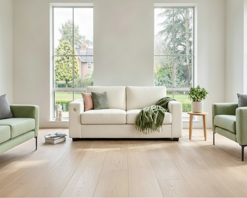 Modern Fabric 2 Seater Couch with Solid Wood Frame, Chenille Loveseat Sofa with Wide Armrest, Removable Sofa Cushion